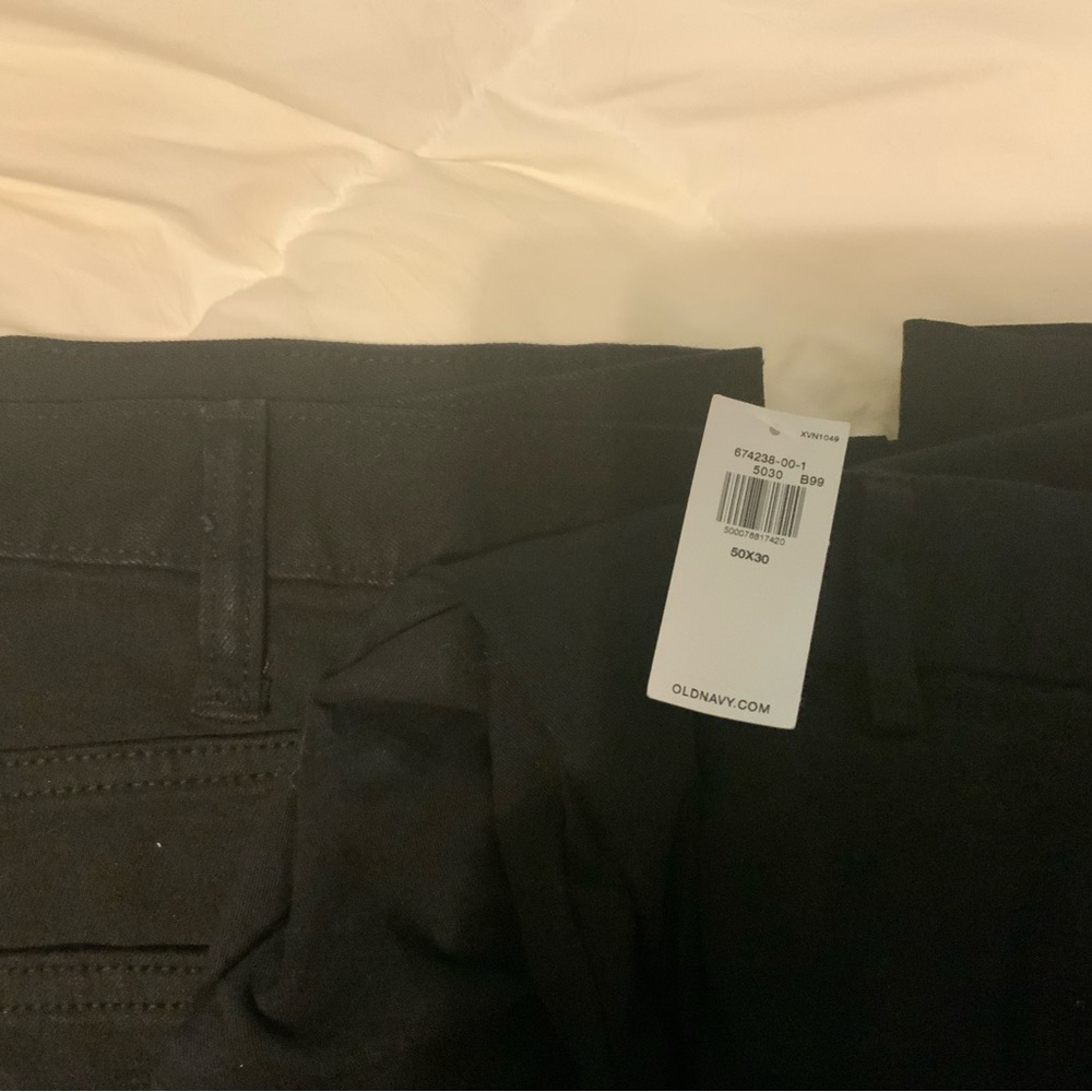 NWT men’s 50x30 old navy black men’s pants - Picture 2 of 3